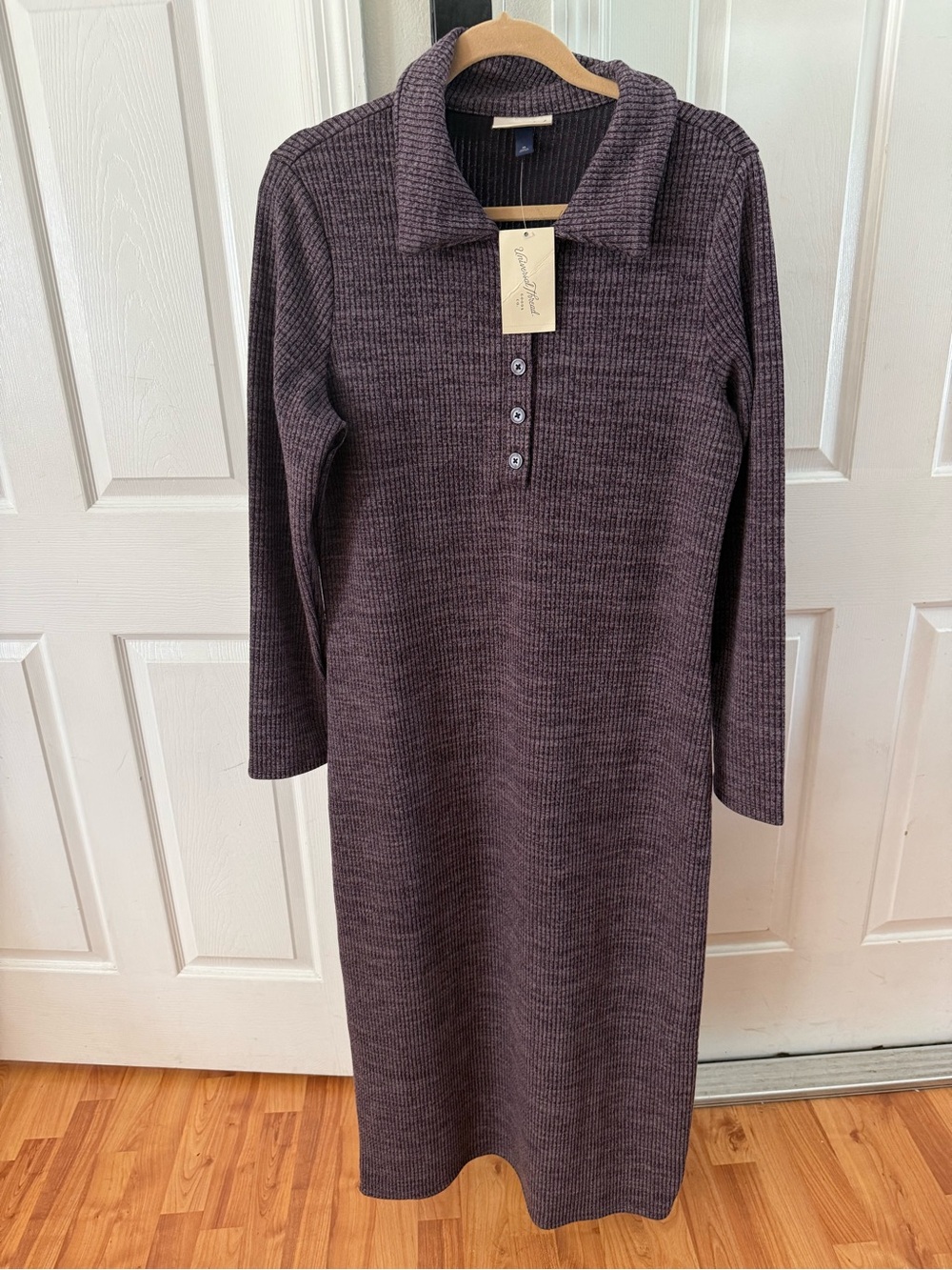 Universal Thread Ribbed Knit Maxi Dress in Plum